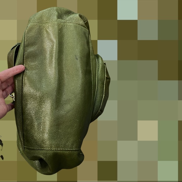Badgley Mischka Platinum Connie XL hobo bag green and gold turn lock #030 - Picture 7 of 12